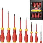 XOOL 1000V Insulated Electrician Screwdriver Set, 8-Piece with Magnetic Tips, Non-Slip Handle, Slotted & Phillips, VDE & GS Certified for Safe Electrical Work, Chrome Vanadium Steel