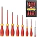 XOOL 1000V Insulated Electrician Screwdrivers Set with Magnetic Tips, Slotted and Phillips Bits Non-Slip Grip, 8 Piece