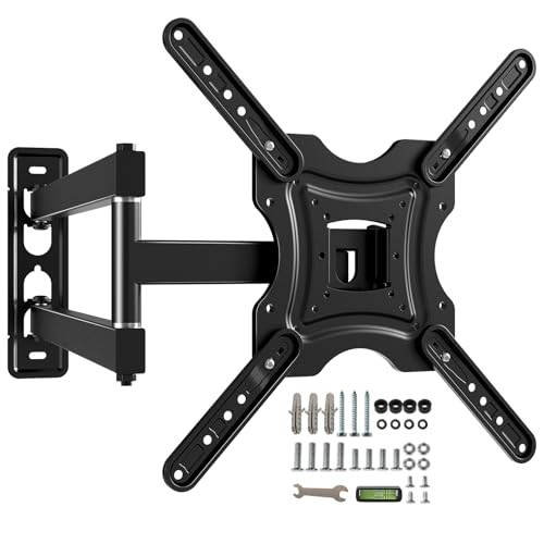 Gkyet Full Motion TV Wall Mount,Swivel Tilt Extension with Articulating Arms,Tvs Brackets for Wall Mount with VESA 400x400mm up to 66lbs Max,Universal TV Mount for 19-55 inch LED Monitors Flat Screen