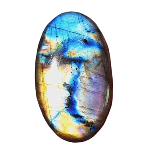 Labradorite cabochon ovale 49x29x7mm pierre naturelle pour fabrication bijoux DIY collier