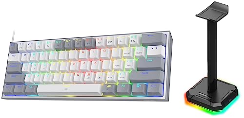 Image of Redragon K617 Fizz 60% Wired RGB Gaming Keyboard & Scepter PRO HA300 with 10 RGB Lighting Modes and 4 USB Ports Tabletop Headphone Stand,