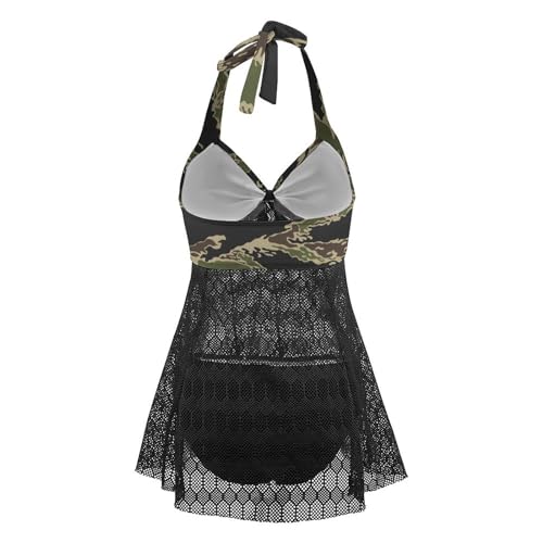 Two Piece Swimsuit for All Women, Backless V Neck Monokini Bathing Suit4