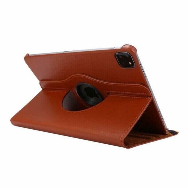 Étui iPad Pro 13 M5 2025 marron en cuir rotatif à rabat rigide protégeant votre tablette Apple