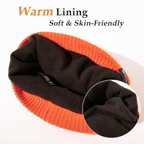 Image of Oversized L /XL /XXL DryKnit Waterproof Merino Wool Blend Beanie Fleece Lined Knit Hat for All-Weather Winter