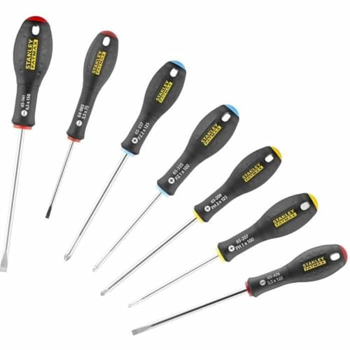 Stanley 065438 Fatmax Screw Driver Set includes Parallel/ Flared/ Phillips/ Pozi Drives (7 Pieces)