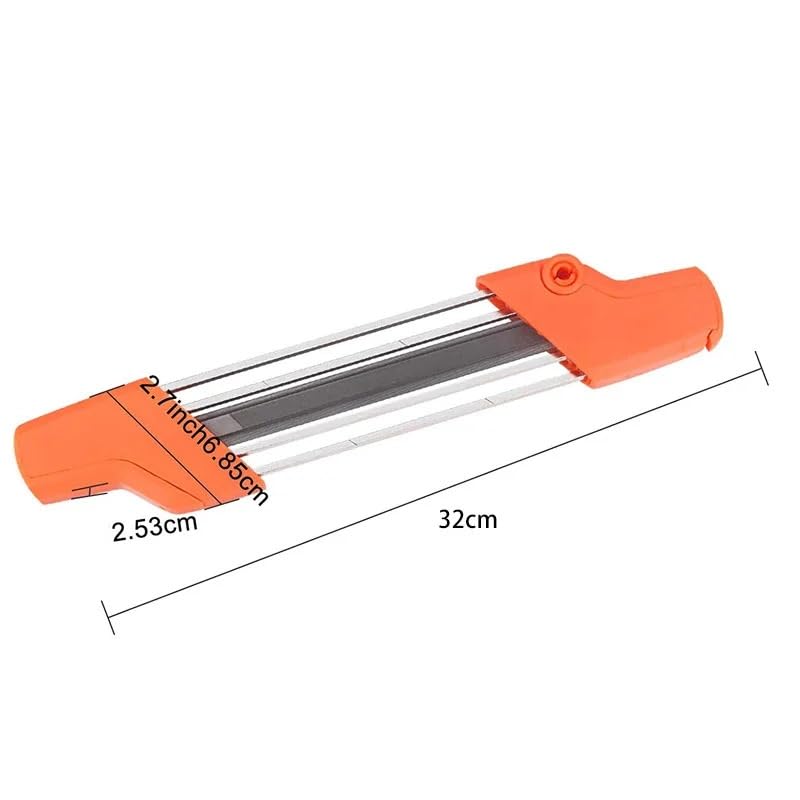 Afilador de cadena de motosierra 2 en 1, Lima fácil de 4,0mm/4,8mm, lima de afilado de cadena de motosierra for sierra de cadena, joyería de piedra(Orange White,4.8mm)