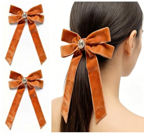 Pinzas de cabello de terciopelo para niñas, 2 piezas miniatura 1