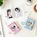 Mini Photo Album Keychain - Portable Kpop Photocard Binder with Heart Charm, Holds 32 Photos 2 Inch (Set of 3)