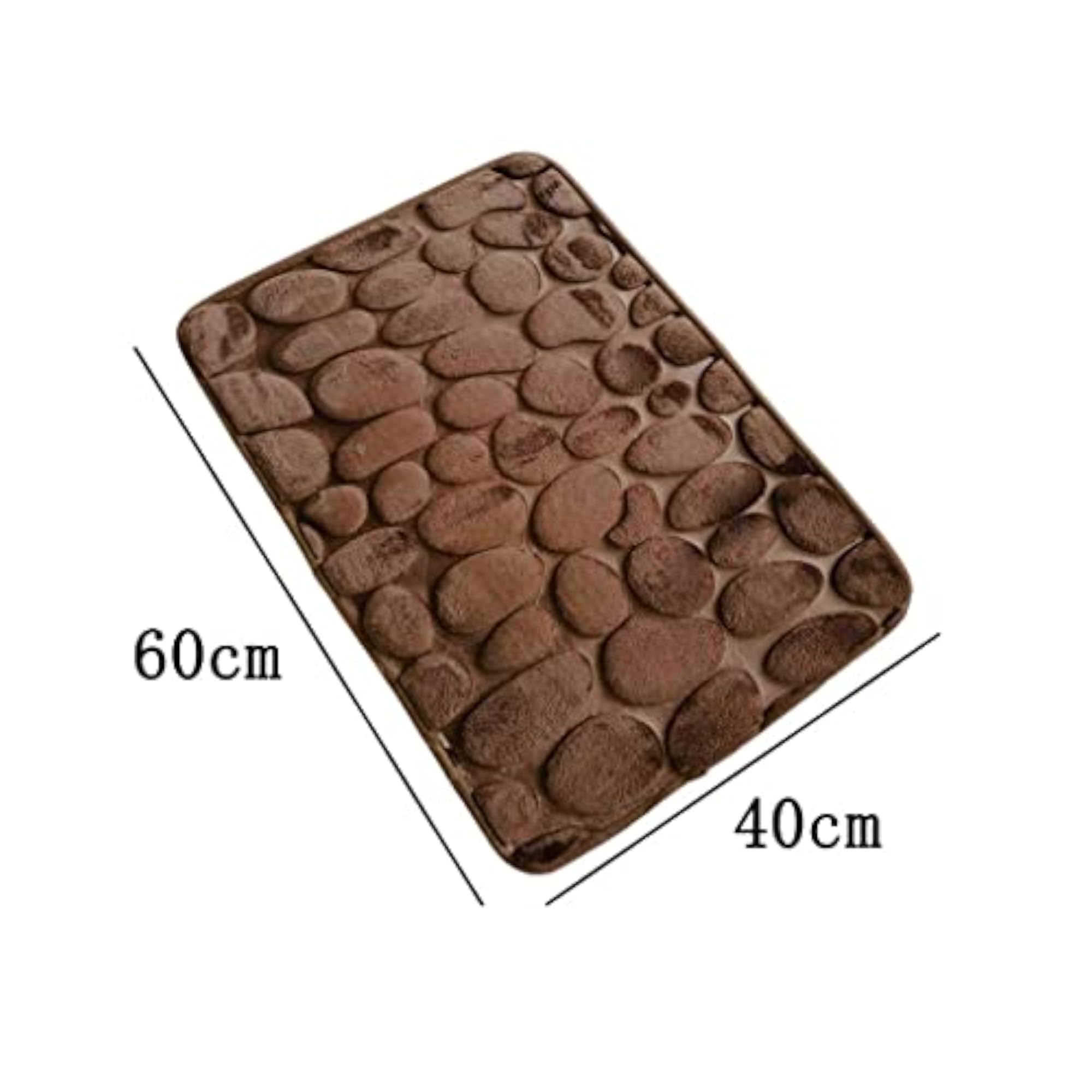 3D Effect Cobblestone Embossed Floor Rug for Bathroom