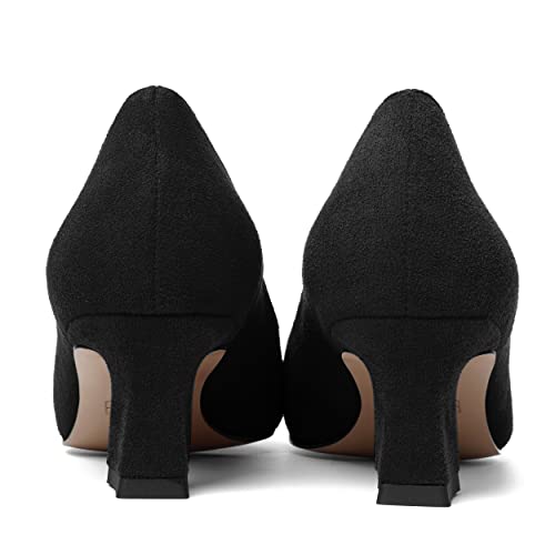 MOVINSTEPS Womens Slip On Dress Suede Pointed Toe Bridal Kitten Low Heel Pumps Shoes 2 Inch4