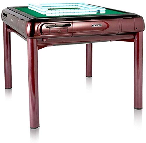 KEMANDUO Totalmente automática Mahjong Mesa Electrónica ajedrez Máquina Mesa de ajedrez Rojo 2 en 1 Impermeable y Durable