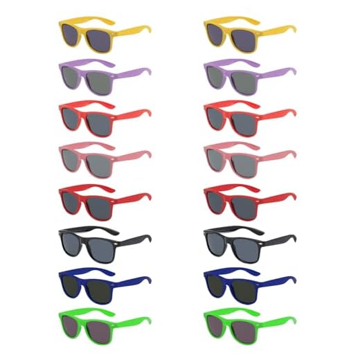 MAISITOO Lunettes de Soleil Couleurs Fluo Party (16 PCS), Lunettes de Soleil Fluo pour Enfants & Adultes, Cadeau Amusant pour Fête d'anniversaire, Fêtes Piscine & Plage, Anniversaire & Mariages