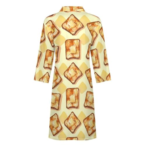 Golden Toasts Funny Men's Robe Soft Lightweight Bathrobe Long-sleeve Spa Robes 5
