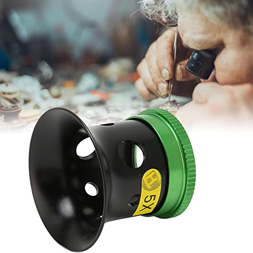 Watchmaker Loupe, Sapphire Aluminium Alloy Jewelers Loupe High Hardness 5X Magnifying Eye Loupe Wide Application Jewelry Magnifier for Gems Jewelry Stamps