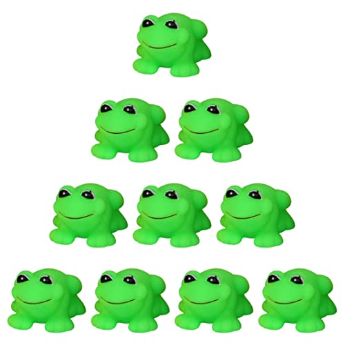 Rana de goma, 10 piezas chirriadas y ranas flotantes, juguete de bañera de natación de baby shower, mini lindo compañero de baño de ducha de rana para niños pequeños
