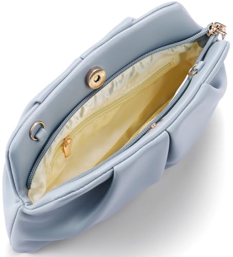 Image of Women Clutch Bag Dressy Formal Handbag Pleated PU Clutch Purse Detachable Chain