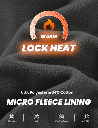 MAGCOMSEN Men's Hoodies Fleece Lined Sweatshirts Drawstring Casual Workout Midweight Pullover With Kangaroo Pocket3