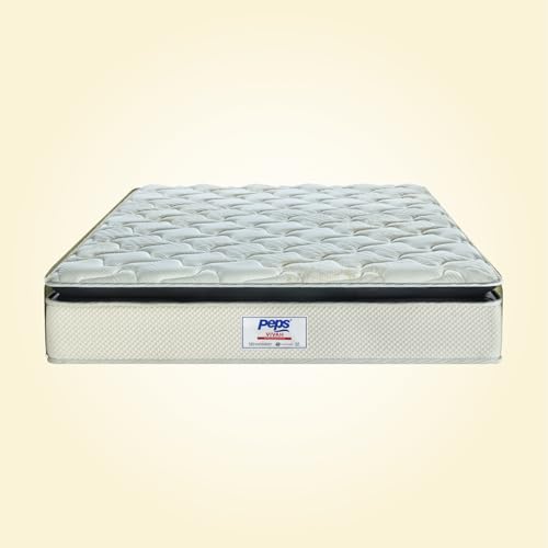Image of Peps Restonic Crystal 8 Inch Pillow Top Pocket Spring Mattress | Single Size 72X30 Inch | Memory Foam Hybrid Build | Tencel Fabric | Plush Comfort | Zero Disturbance | 10 Year Warranty | BIS Certified