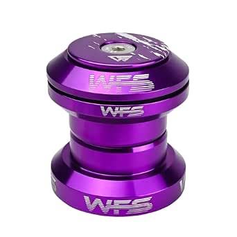 WFS NV.37 1-1/8 Inch Threadless Bike Headset Set for Mountain and Road Bikes, CNC Aluminum Alloy, Sealed Bearings, Purple