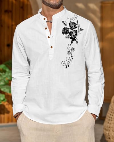 Image of Zombom Men's Cotton Polyester Blend Mandarin Collar Self One Design Printed Full Sleeve Casual Short Kurta