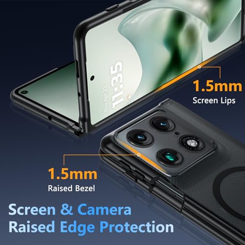 OWKEY for Motorola Razr Fold Case Compatible with MagSafe,[Hinge Protection] Magnetic Moto Razr Fold 2026 Case Shockproof Military Translucent Matte Bumper Cover Phone Case for Moto Razr Fold 5G,Black by OWKEY - Used condition - Image 5