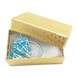 The Display Guys Pack of 25 Cotton Filled Cardboard Paper Gold Jewelry Box Gift Case (2 5/8x1 1/2x1 inches #21)