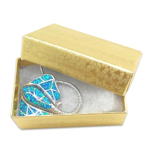 TheDisplayGuys - 25-Pack #21 Cotton Filled Cardboard Paper Jewelry Boxes Gift Case - Gold Foil (2.6