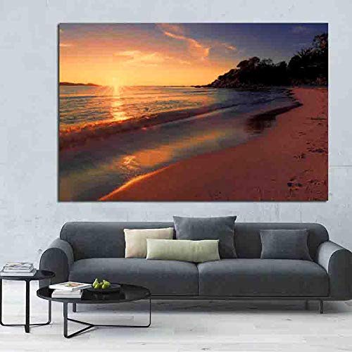 Affiche paysage nordique pour habiller un mur vide avec un coucher de soleil océan
