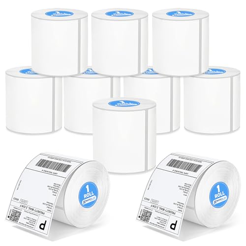 Image of MOREBLUE 4x6 Thermal Label Roll for Shipping 10 Roll, 100mm x 150mm (400 Label Per Roll) Direct Thermal Shipping Labels Sticker Roll | Strong Adhesive Barcode & Address Labels for Courier