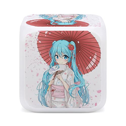 初音ミク 目覚まし時計 キャラクター 置き時計 デジタル 見やすい 卓上時計 小型 電池式 時間、日付、曜日、温度表示 プレゼントに最適