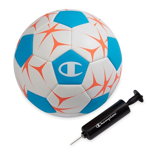 Champion Prodigy Soccer Ball with Pump (Size 5 Fierce Tide/Very Coral)