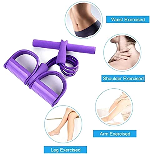 Image of 4 Tube Resistance Body Trimmer Pedal Exerciser with Foot Support Fitness Band for Home Workout Yoga Cross Training Stretching Exercise Portable Full Body Fitness Equipment