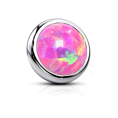 Paula & Fritz® Piercing de corps en titane de qualité 23 - Plusieurs couleurs - Ancre cutanée - Pour implant - Plusieurs couleurs, Titane, Opale synthétique