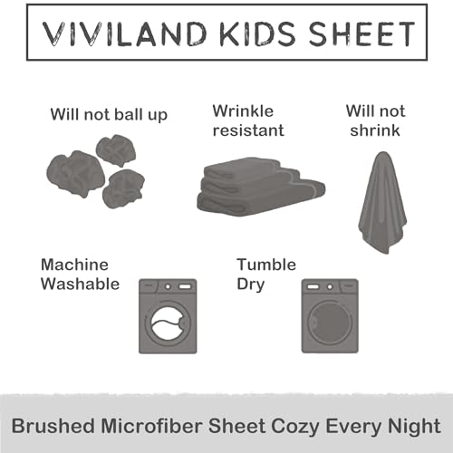 Image of Viviland 3 Pieces Boys Girls Black White Twin Sheet Set - Soft Microfiber Fitted Flat Sheets & Pillowcase - Cute Farm Animal Cow Printed Bedding Sets - for Kids & Toddlers