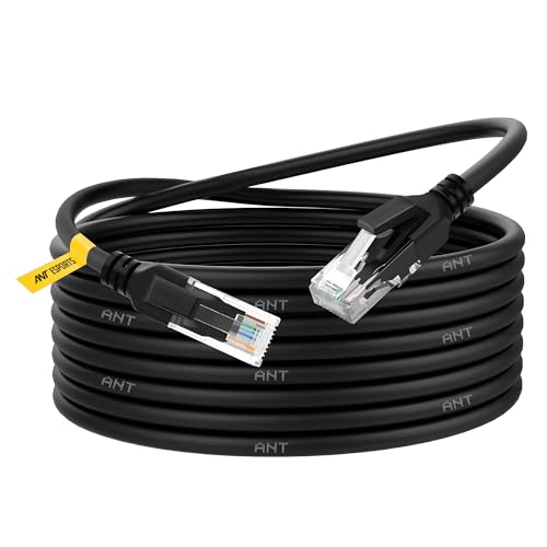 Image of Ant Esports AEC6105 Cat6 Ethernet Cable 550MHZ HighSpeed UTP LAN Cable Network Cable Internet Cable RJ45 Cable LAN Wire Patch Computer Cord Category Gigabit 6 Wires for Modem,Computer,Router 5M Black