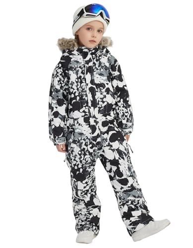 Image of Kids Girls Boys Waterproof Colorful One Piece Snowsuits Coveralls Ski Suits Jackets Winter Jumpsuits