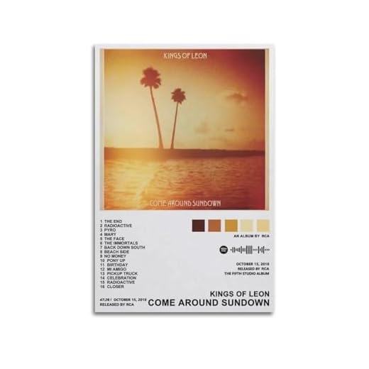 QHEUEKTSO Poster Kings Of Leon, Come Around Sundown, Leinwand, Wandkunst, Dekor, Wohnzimmer, modern, Familienschlafzimmer, 30 x 45 cm, ungerahmt