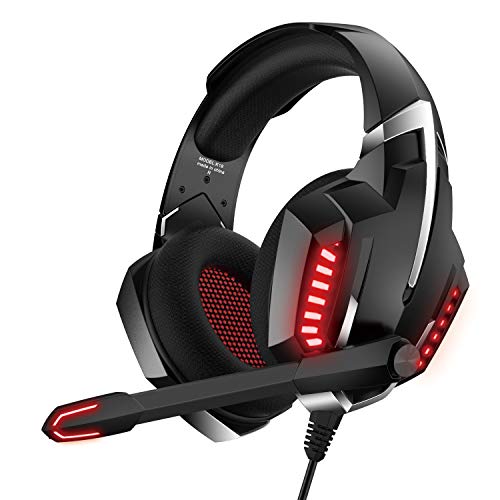 ONIKUMA PC Gaming Headset Kopfhörer mit Mikrofon 3.5mm On Ear Surround Headset Gaming Kopfhörer für PC nicht Enthalten Adapter Xbox One Headset für PS4 Xbox One PC Laptop