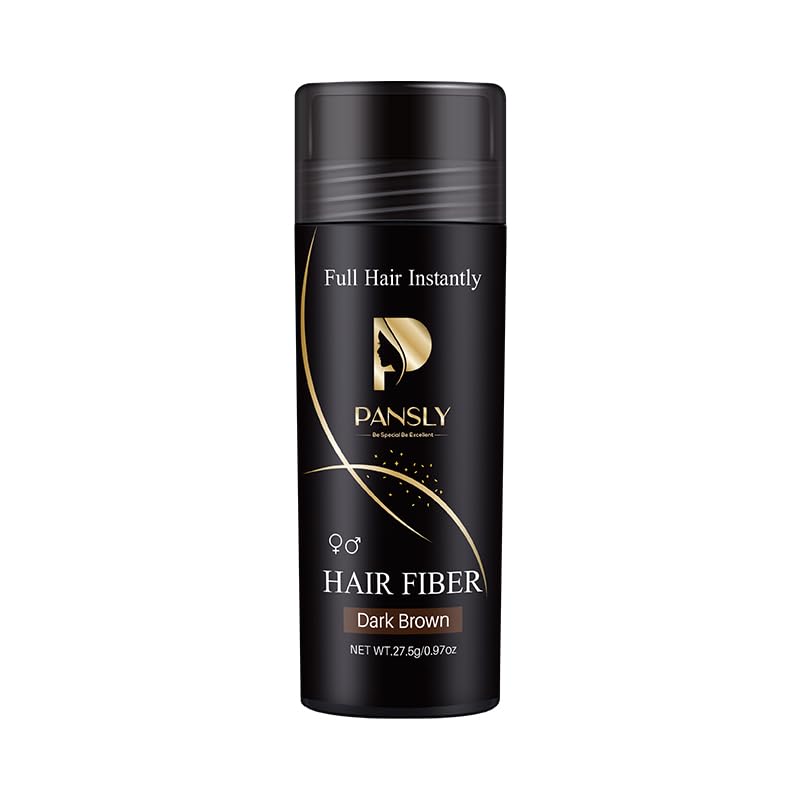 Dark Brown Hair Building Fibers for Thinning Hair Instant Thickener and Concealer Windproof & Water Resistant Volumizing Powder for Men and Women (Pack of 1)