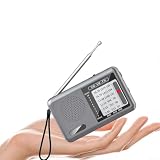 AM/FM/SW kleines wiederaufladbares Radio, 1200 mAh (grau)