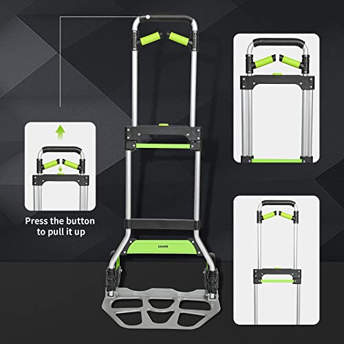 Leeyoung Folding Hand Truck And Dolly,309 Lb Capacity Aluminum Portable Cart With Telescoping Handle And Pp+Eva Wheels #TOP6