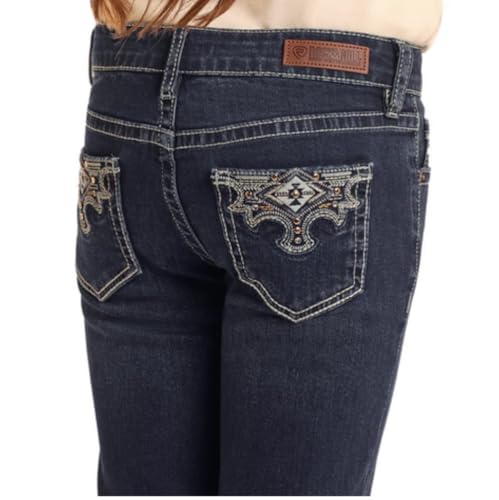 Rock & Roll Denim Girls Scallop Emblem Bootcut Jeans BG4MD053723