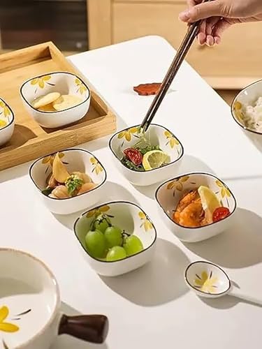 Image of YANCI 200ML Ceramic Dipping Bowls - Set of 12 | Microwave & Dishwasher Safe | Mini Bowls for Soy Sauce, Chutney, Ketchup, Jam & Spices | Elegant Tableware for Sushi & Snacks