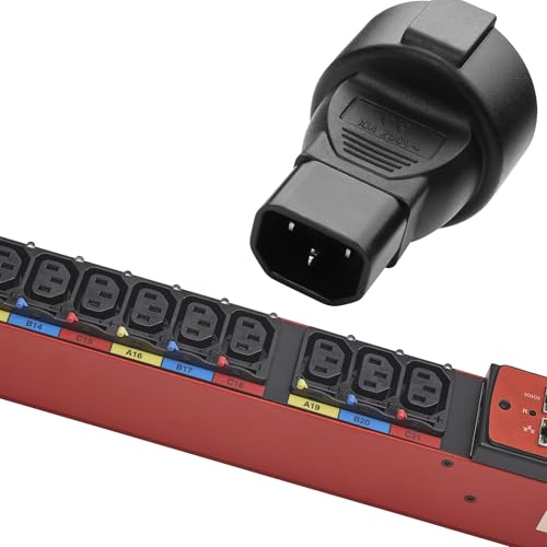 YAODHAOD C14 auf Schuko Stromadapter Kaltgerätestecker, CEE Adapter Kaltgeräte Verlängerung für USV