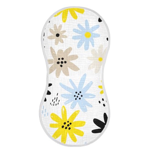 Floral Petal Dot White Burp Cloths for Babies Burp Rag Cotton Spit Up Rag for Babies Newborn2