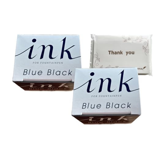 万年筆インキ ブルーブラック INK-30-BB 30ml 2個セット パイ ロット ボトルインク +オリジナルポケットティッシュ