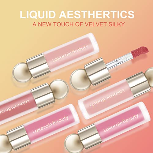 Liquid Blush Face Makeup For Cheeks, Velvet Cream Matte Tint Smudge Proof, Moisturizing Blusher Stick Face Enhancing Makeup Color (With One Sponge Ball #Orange Pink) #TOP5
