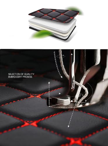 Car Leather Cargo Liners for Nissan Patrol 2012-2025, Full Coverage Rear Trunk Liner Mats Waterproof Anti-Scratch Protector Pad,Black Beige