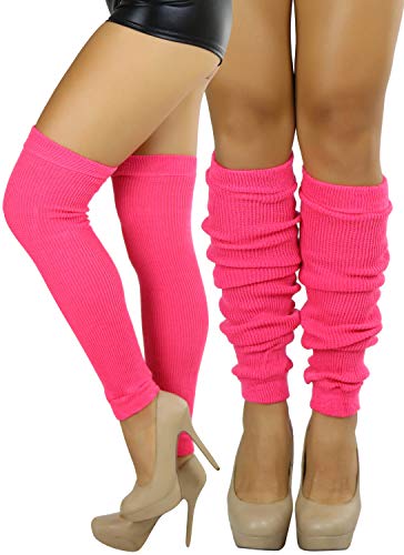 Image of ToBeInStyle Women's Long Over The Knee Leg Warmers Bright Thigh High