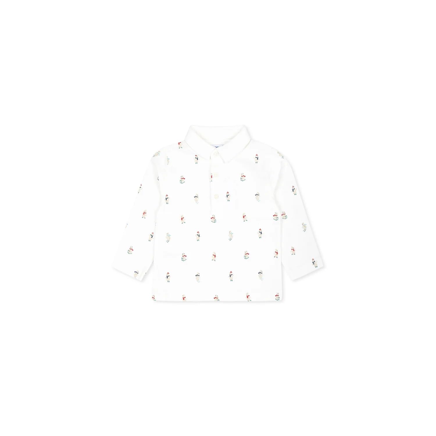 Mayoral Polo m/l Stampato per Bimbo Panna